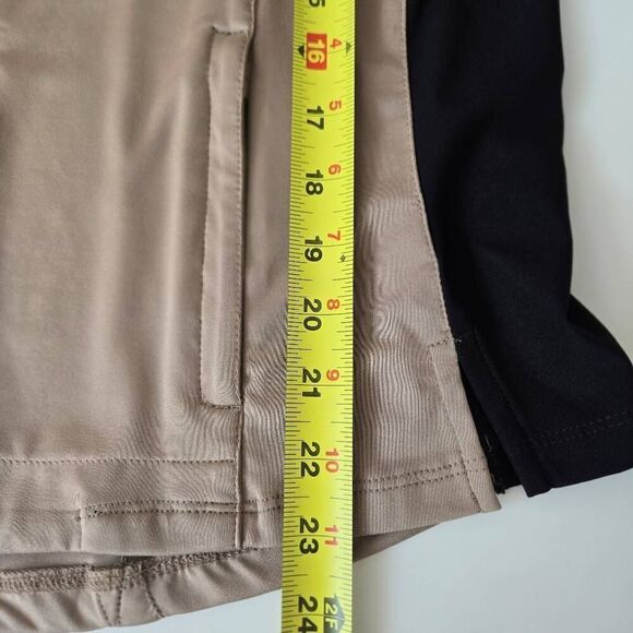 Jamie Sadock Womens Colorblock Zip Long Golf Athletic Jacket Taupe Black Medium - Picture 8 of 11